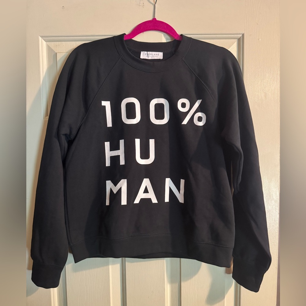 Everlane 100% Human Black Crewneck Sweatshirt - M